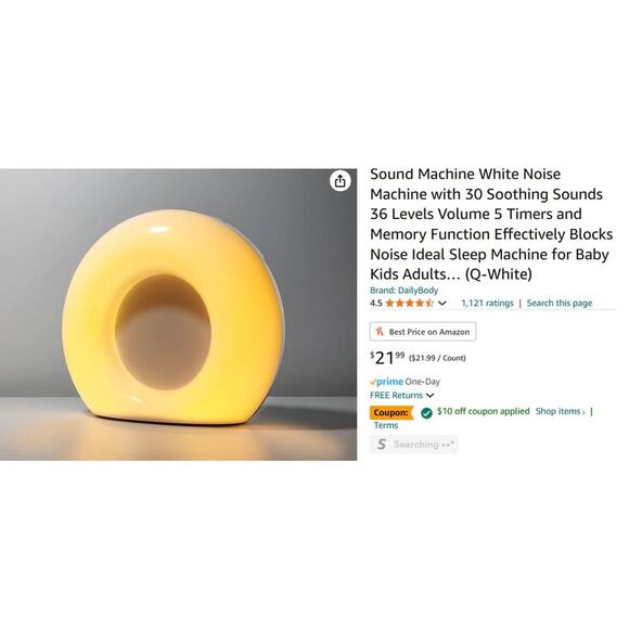 Sound Machine White Noise, 30 Soothing Sounds, 36 Levels, 5 Timers & Memory - Picture 2 of 7